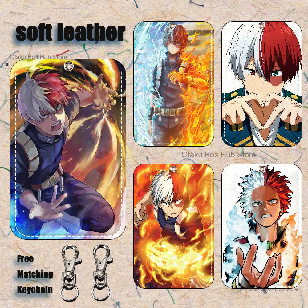 Leather Work In My Area - พวงกุญแจที่ใส่บัตร My H-Hero Todoroki สำหรับใส่บัตรธนาคาร บัตรทำงาน