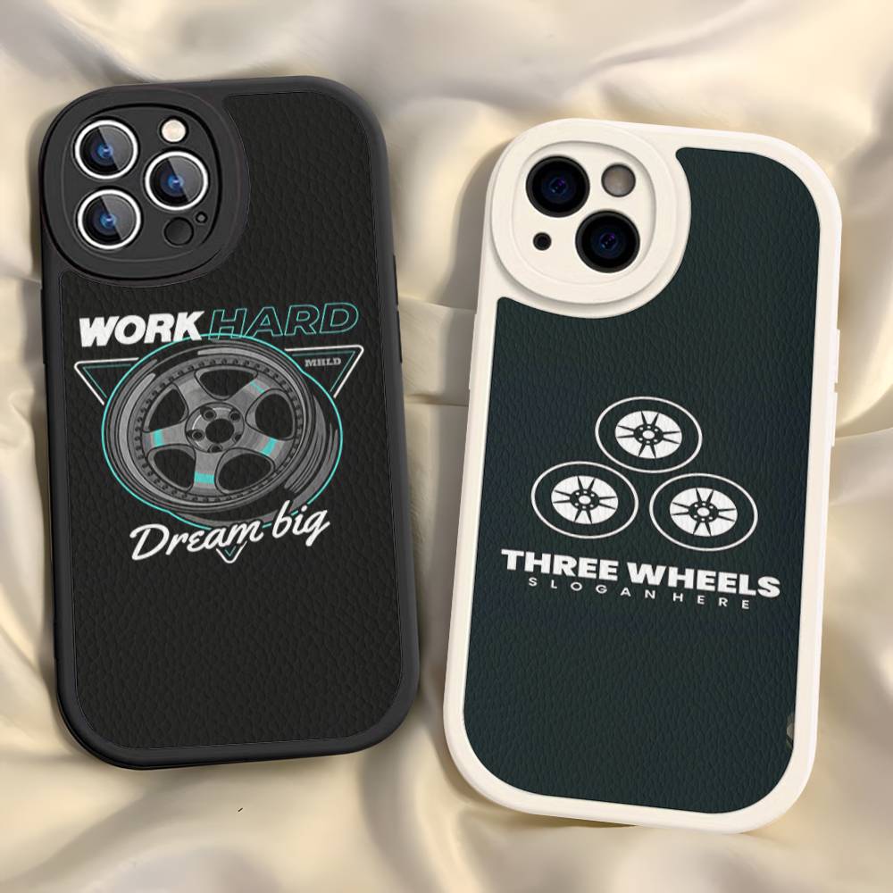 เคสโทรศัพท์หนังลาย Work Wheels - Leather Work Quotes บทวิจารณ์และราคา
