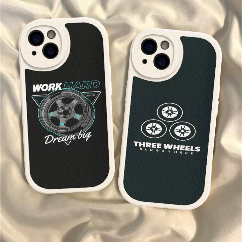 เคสโทรศัพท์หนังลาย Work Wheels - Leather Work Quotes บทวิจารณ์และราคา