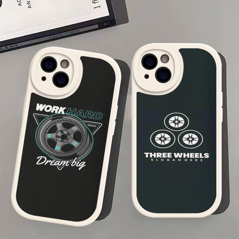 เคสโทรศัพท์หนังลาย Work Wheels - Leather Work Quotes บทวิจารณ์และราคา