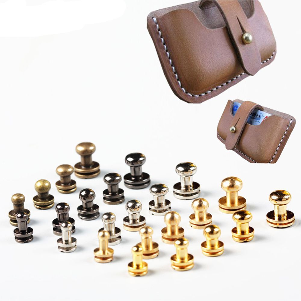10ชิ้นรอบผ้าปุ่มทองเหลืองเล็บห - Leatherwork Diy บทวิจารณ์และราคา