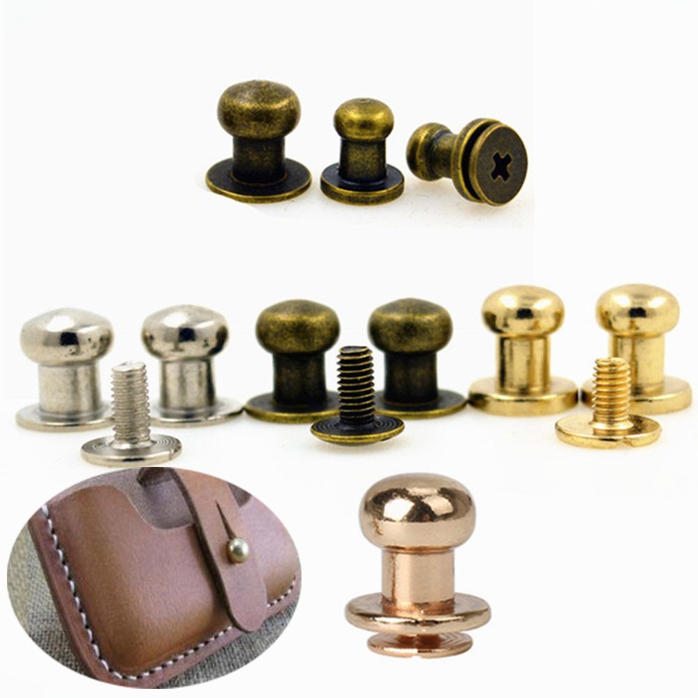 10ชิ้นรอบผ้าปุ่มทองเหลืองเล็บห - Leatherwork Diy บทวิจารณ์และราคา